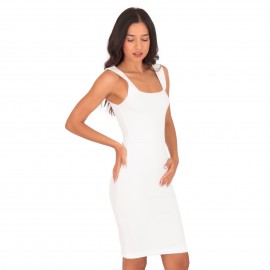 Λευκό Ripped Mini Φόρεμα
