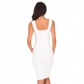 Λευκό Ripped Mini Φόρεμα