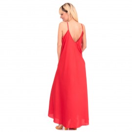 Κόκκινο Σατέν Maxi Φόρεμα