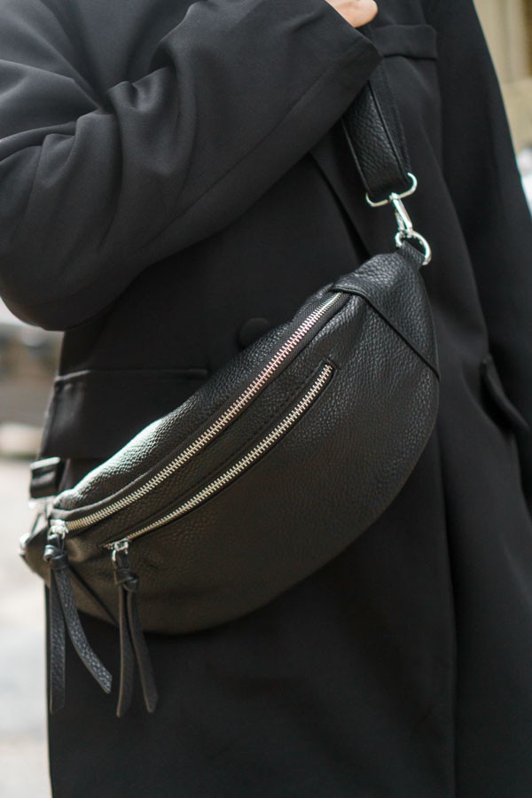 Μαύρο Bum Bag με Φερμουάρ