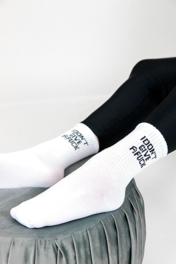  Λευκές Unisex Βαμβακερές Κάλτσες με Prints